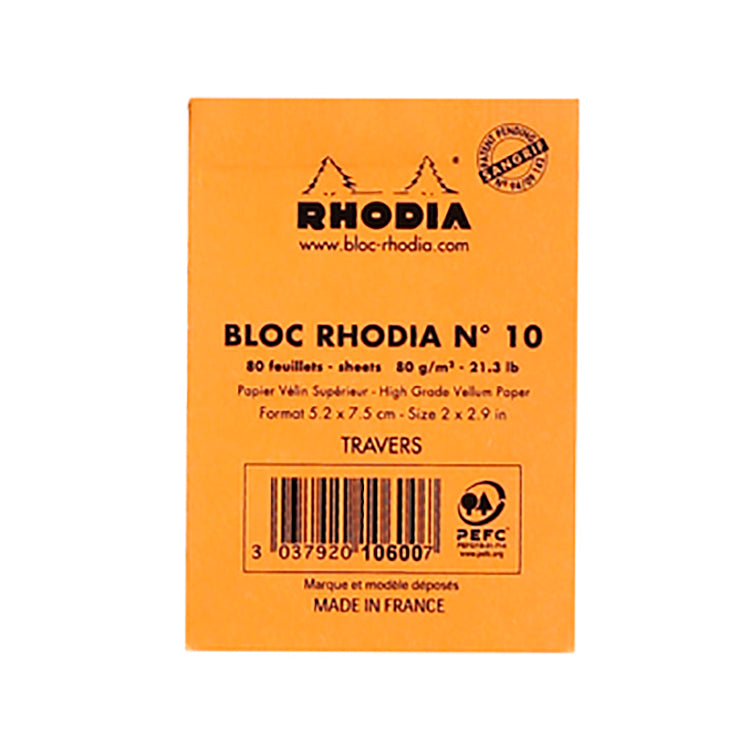 Rhodia Classic Staplebound Notepad Lined 2x3 Orange