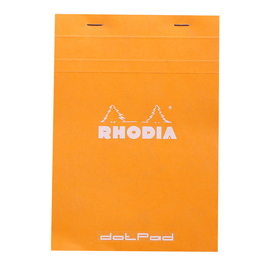 Rhodia Classic Staplebound Notepad 6x8.25 Orange Dot Grid