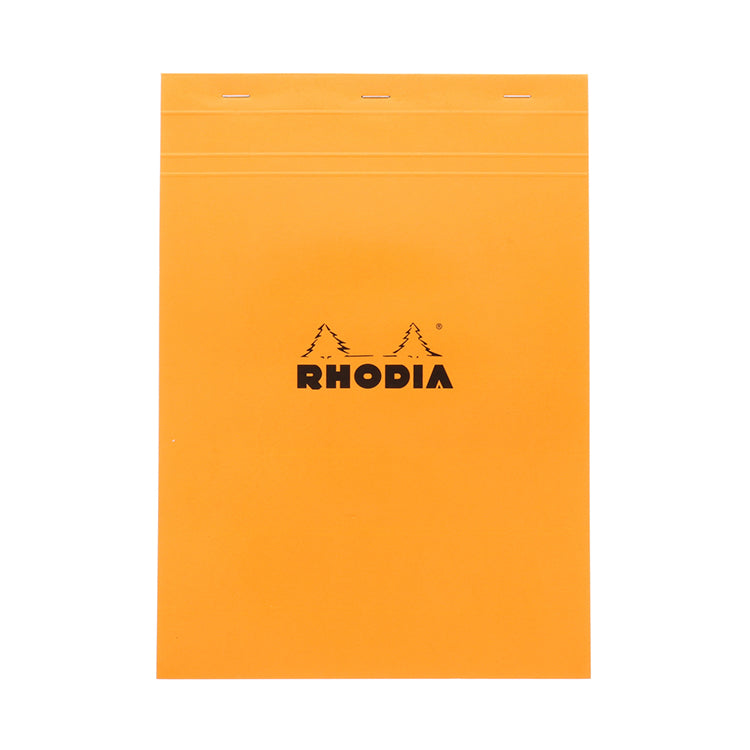 Rhodia Classic Staplebound Notepad A4 Orange Graph