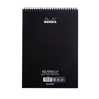 Rhodia Spiral Dot A4 Pad 8.25 x11.75 Black
