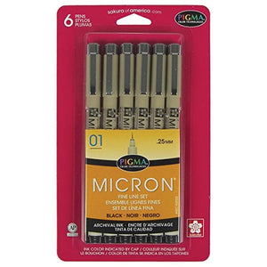 Sakura Pigma Micron Pen 6 Assorted Colors 01