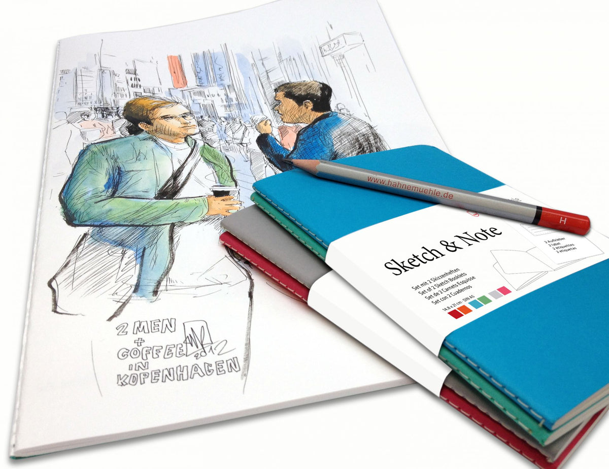 Hahnemuhle Sketch & Note A4 Booklets Red/Orange Bundle