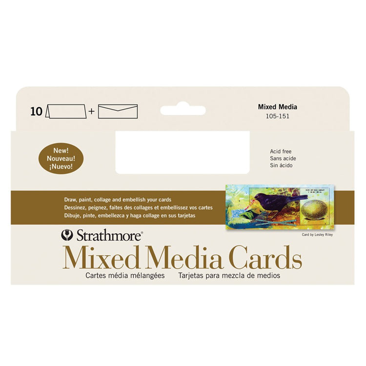 Strathmore Mixed Media Greeting Cards Slim Size 10 Pack