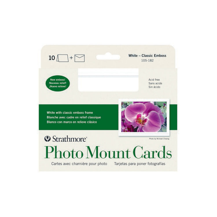 Strathmore Photo Mount Cards White Embossed 10 Pack