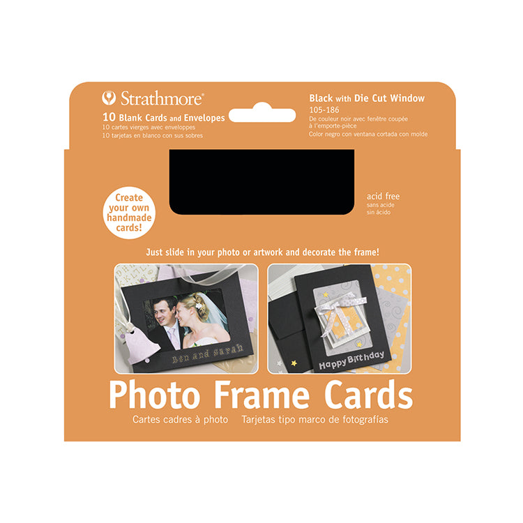 Strathmore Photo Frame Cards Black 10 Pack