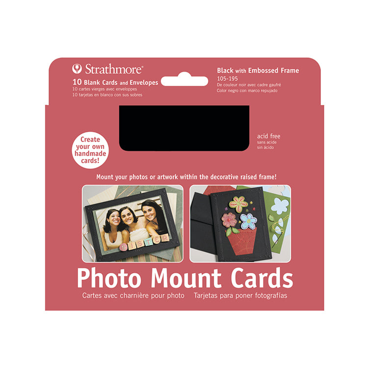 Strathmore Photo Mount Cards Black 10 Pack