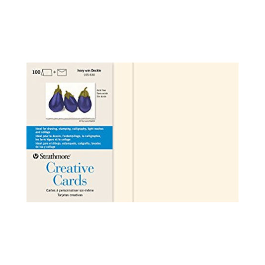 Strathmore Creative Cards Ivory with Deckle 100 Pack