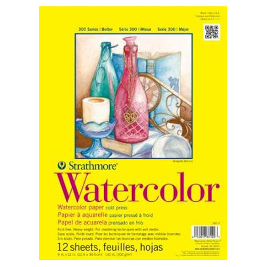 Strathmore 300 Watercolor Pad 9x12 Tape Bound