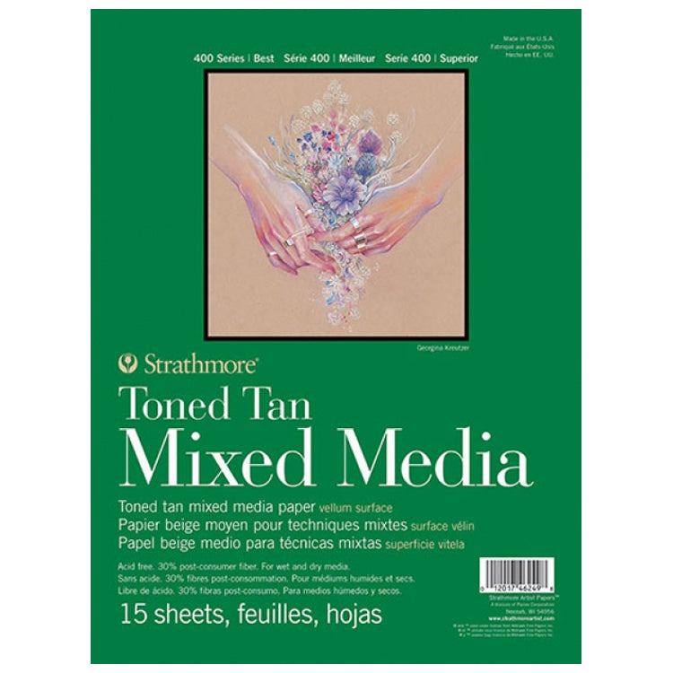 Strathmore Toned Mixed Media Paper Pad 400 Series 9x12 Tan