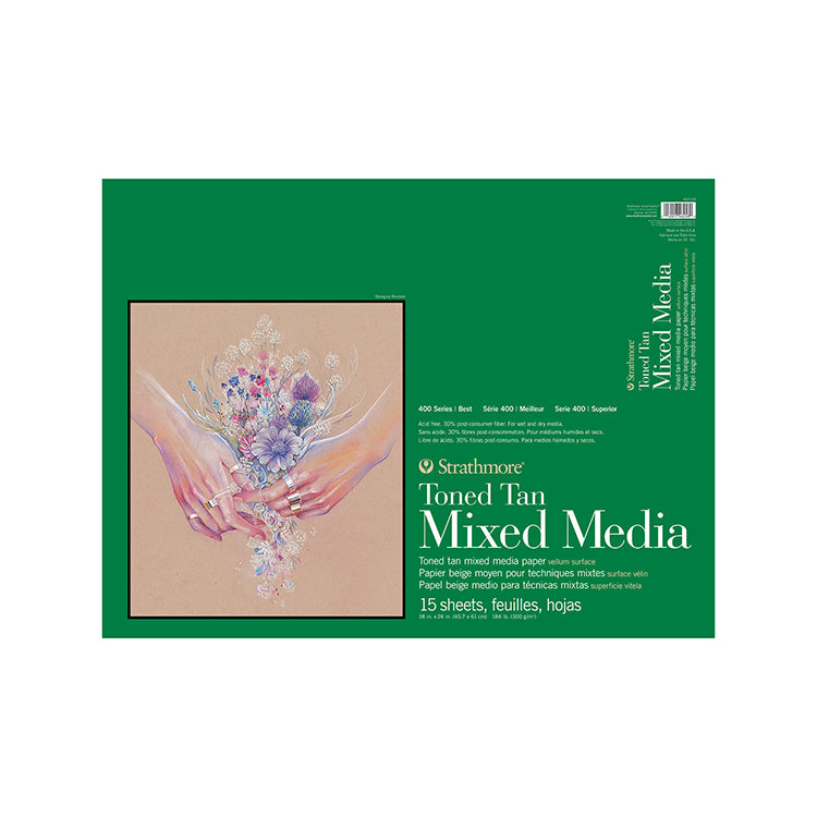 Strathmore Toned Mixed Media Paper Pad 400 Series 18x24 Tan