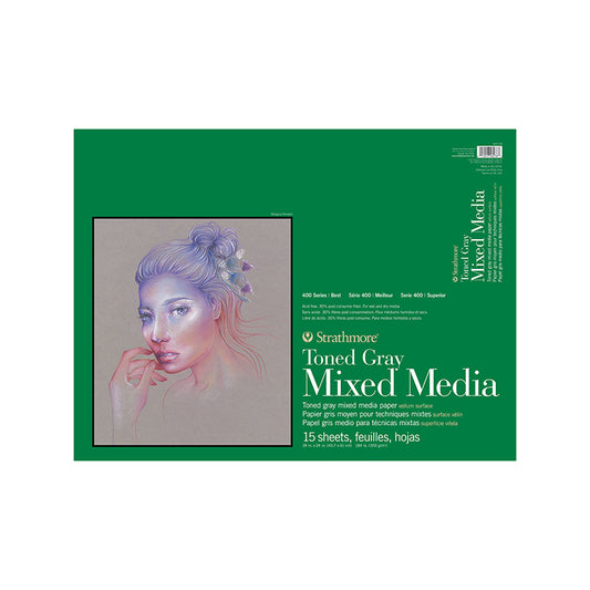 Strathmore Toned Mixed Media Paper Pad 400 Series 18x24 Gray