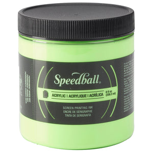 Speedball Silkscreen Ink Permanent Acrylic 8oz Fluorescent Lime Green