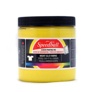 Speedball Night Glo Screen Printing Ink Fabric 8oz Yellow