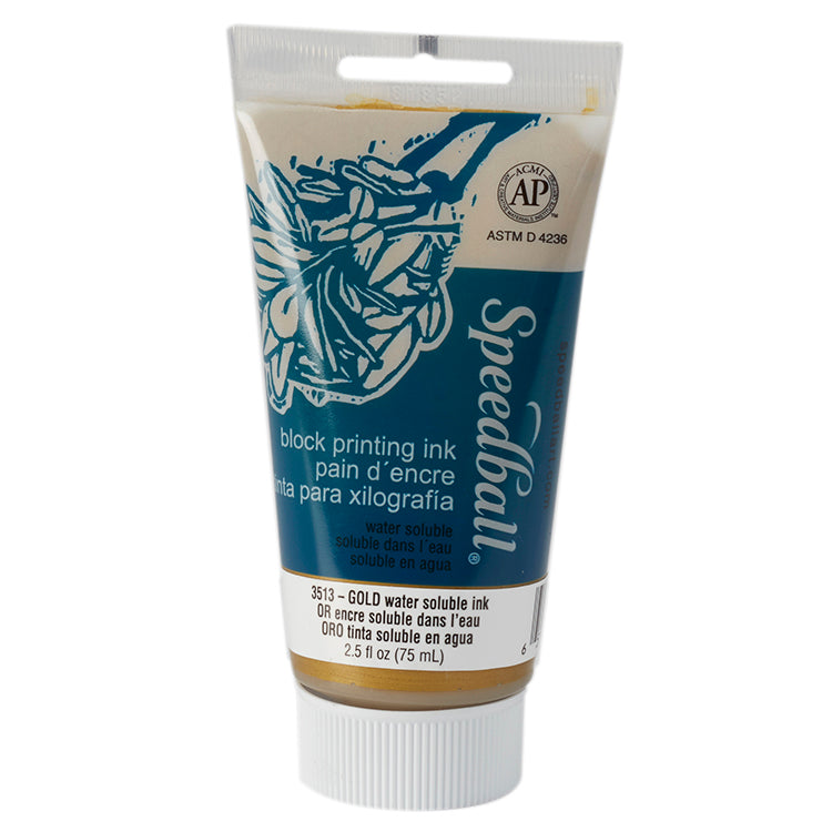 Speedball Block Ink Water Soluble 2.5oz Gold