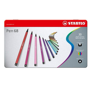 Stabilo 68 Felt Tip Pen 30 Color Set in Metal Box