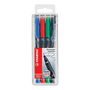 Stabilo OHPen Permanent Superfine Set of 4