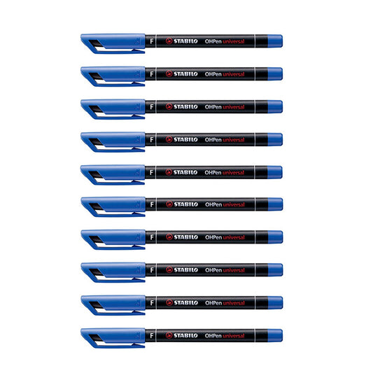 Stabilo OHPEN Permanent Blue Medium 10pk
