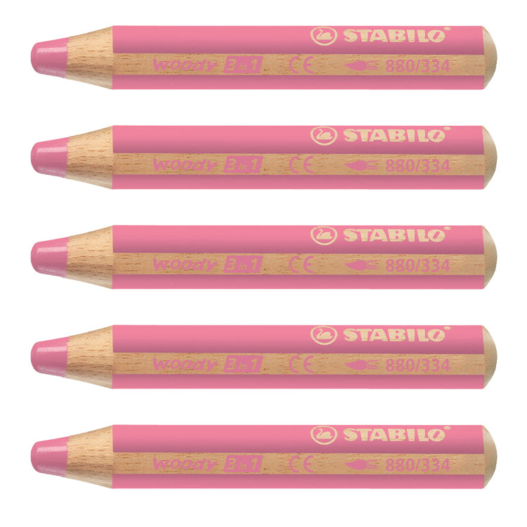 Stabilo Woody Pencil Pink 5 Pack