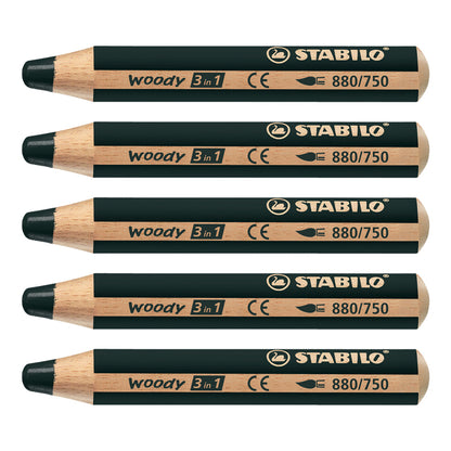 Stabilo Woody Pencil Black 5 Pack