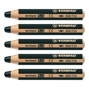 Stabilo Woody Pencil Black 5 Pack