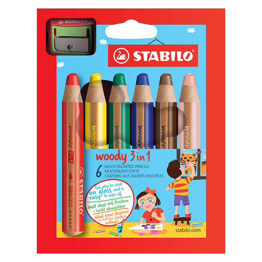 Woody Set of 6 Pencils with Sharpener