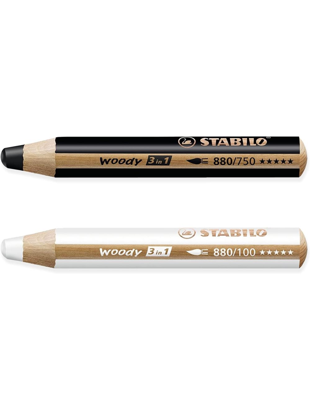 Stabilo Woody Pencil 2pk Black/White Set