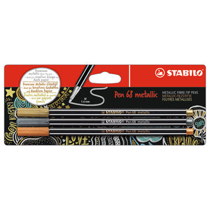 Stabilo Pen 68 Metallic Set Copper Silver Gold