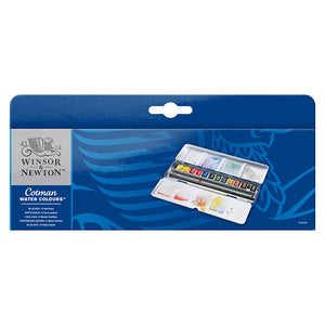 Winsor Newton Cotman Blue Box Watercolor 12 Half Pan Set